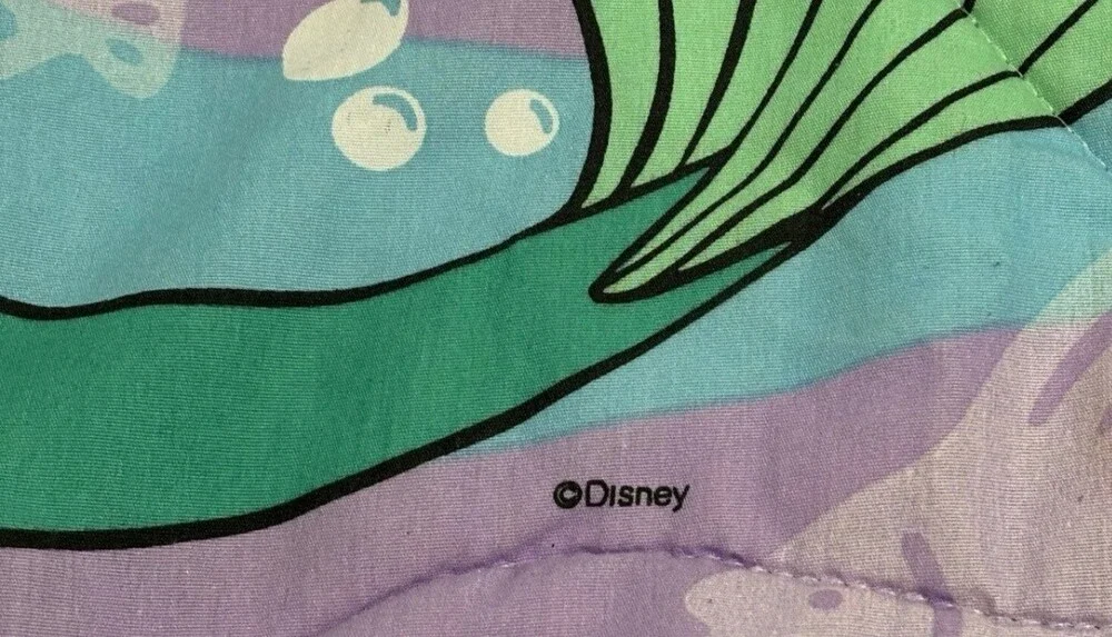 Vintage 1989 Disney The Little Mermaid double sided Comforter Bedding